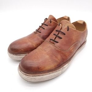 Bed Stu Mens 8.5 Holmes Brown Leather Lace Up Shoes Oxford Bench Made Distressed